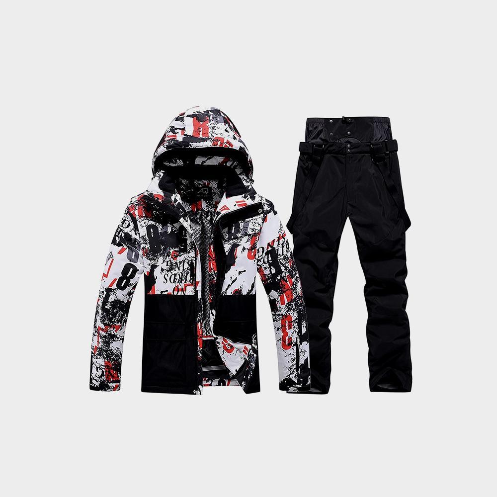WOWULOVELY Men's Winter Snowsuit Waterproof Windproof Mountain Jacket and Pant Sets