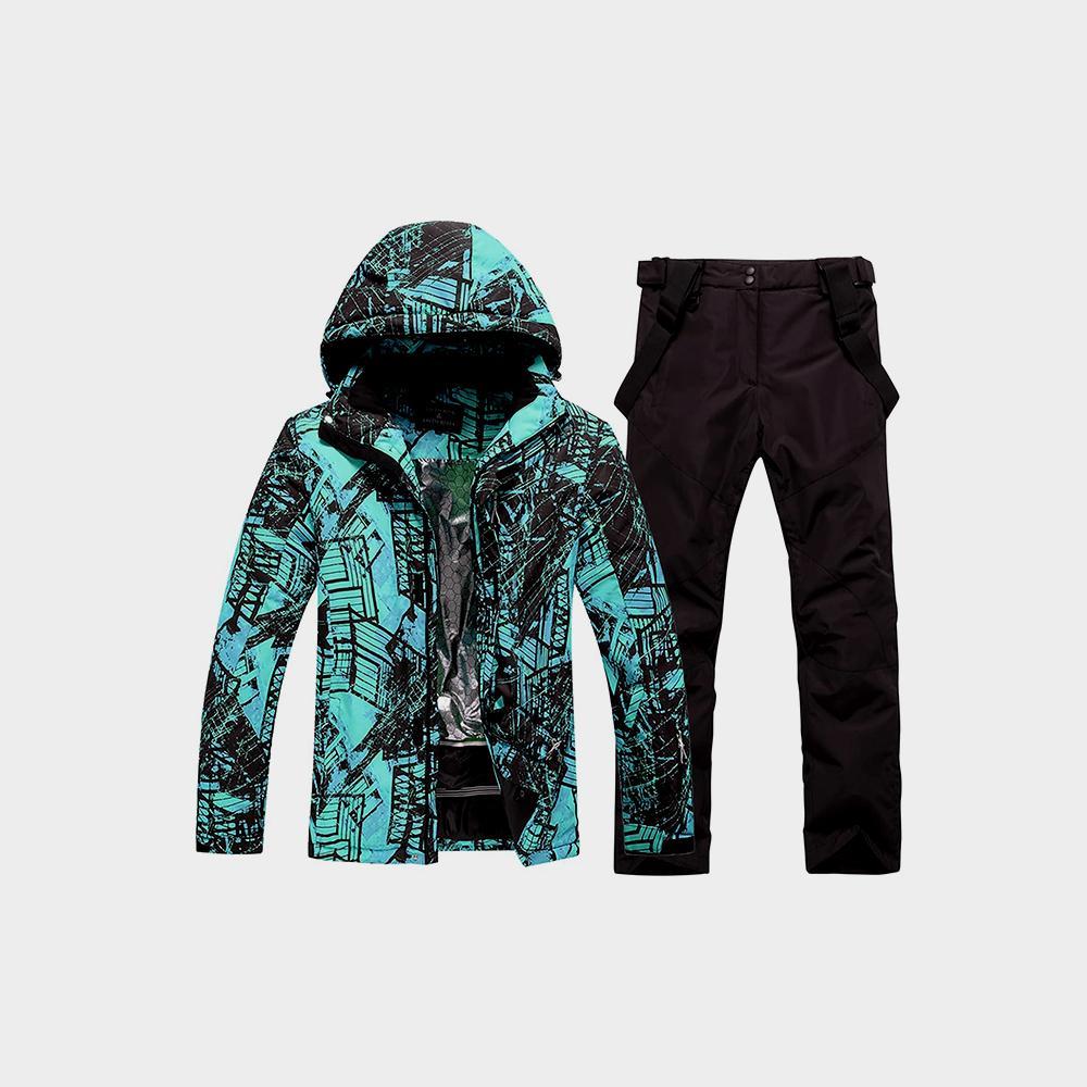 WOWULOVELY Men's Winter Snowsuit Waterproof Windproof Mountain Jacket and Pant Sets Image 4
