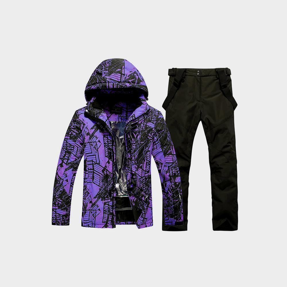 WOWULOVELY Men's Winter Snowsuit Waterproof Windproof Mountain Jacket and Pant Sets Image 3