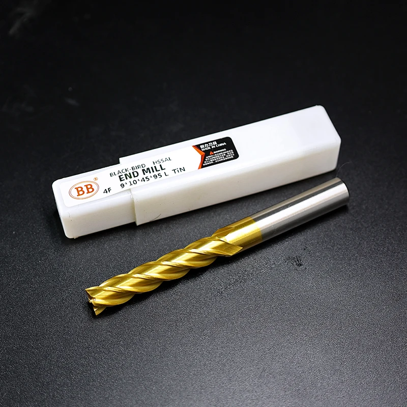 BB TiN Coating End Mills HSS ISO Imperial Inch Diameter Metal Cutter Router Bit High Speed Steel 1 25mm 4 Flutes 3 175 1/8 Image 3