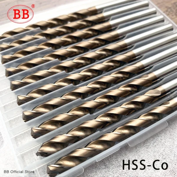 BB Cobalt Twist Drill Bit M35 EX HSSCO HSSE Metal Aluminum Copper Stainless Steel Wood Hole Tool Titanium 1mm 13mm Set 5/10Pcs