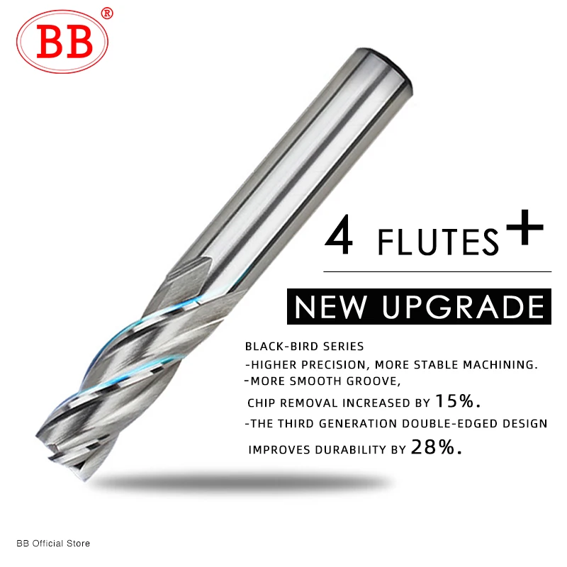 BB End Mills High Precision HSS Metal Cutter Co8 Cobalt D1 32mm 2 3 4 Flutes Teeth Aluminum Milling Tool Key Seater Router Bit Image 5