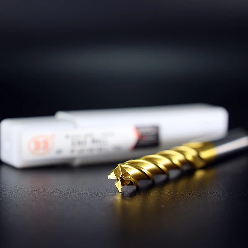 BB TiN Coating End Mills HSS ISO Imperial Inch Diameter Metal Cutter Router Bit High Speed Steel 1 25mm 4 Flutes 3 175 1/8 Image 4