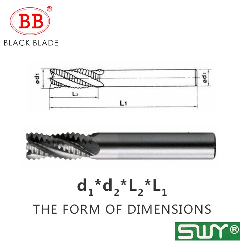 BB Roughing End Mill HSS Cutters 4 Flute 5mm to 45mm Saw Blade Metal Machining Inch & Iso 6mm 8mm 10mm 12mm 16mm Image 4