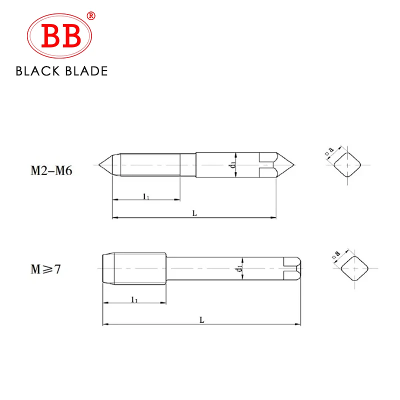BB HSS Thread Tap Machine & Hand Manual Straight Spiral Flute Taper Plug Taps M3 M4 M5 M6 M8 M20 Screw Image 6