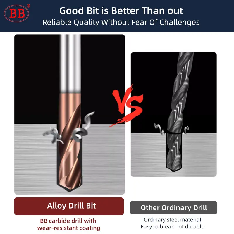 BB 60mm Length Carbide Drill CNC Hole Making Drilling Tool Diameter 1mm 6mm for Metal Steel Image 4