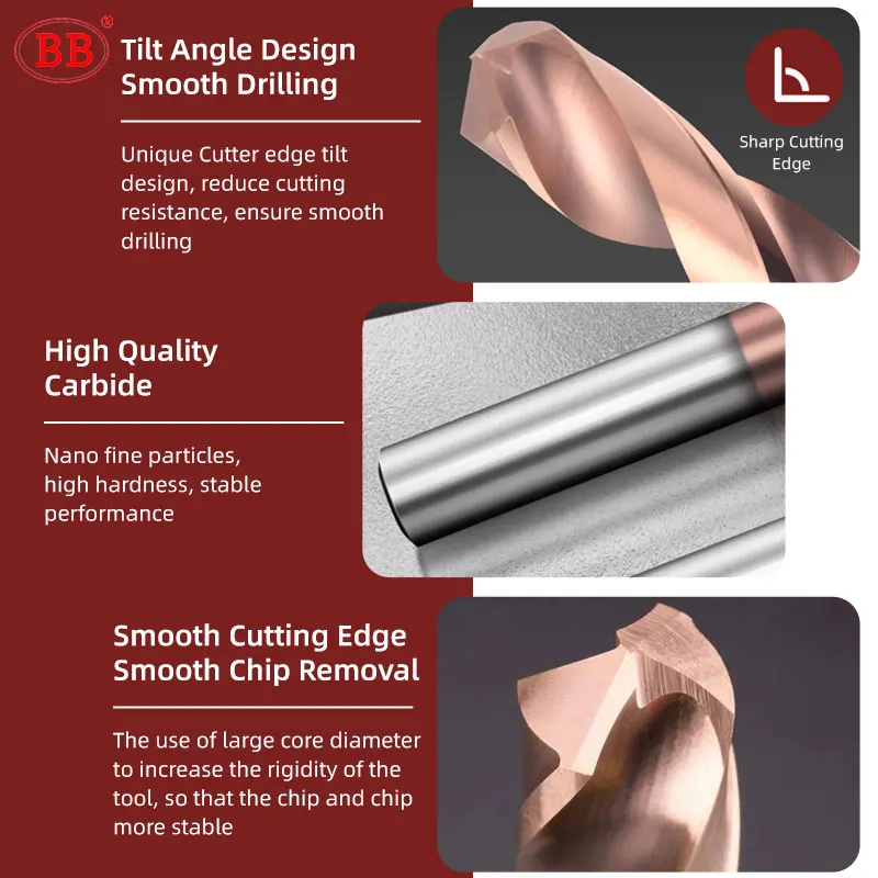 BB 60mm Length Carbide Drill CNC Hole Making Drilling Tool Diameter 1mm 6mm for Metal Steel Image 2