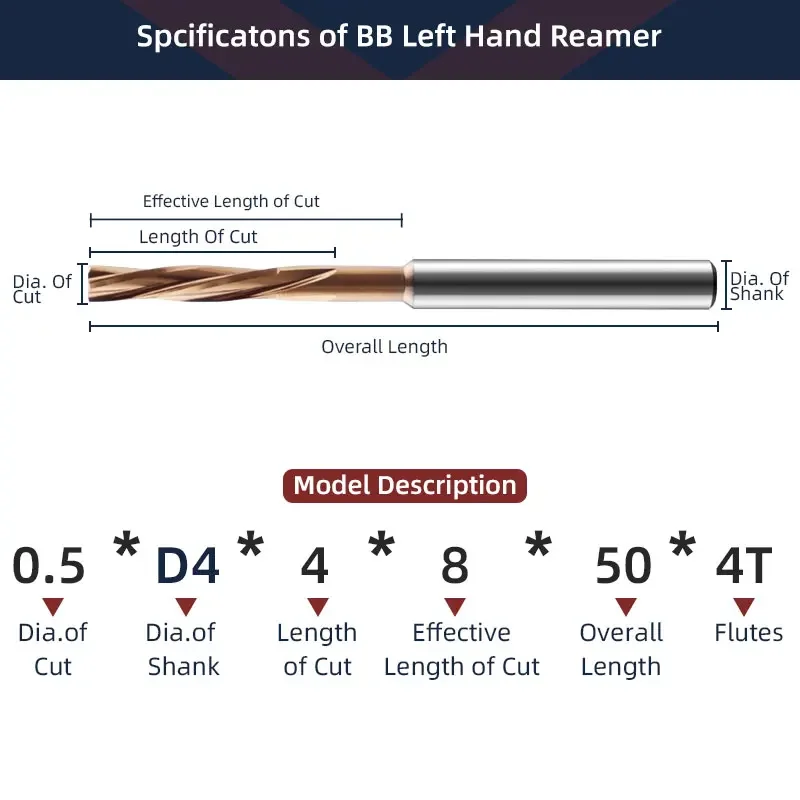 BB Machine Reamer Left Hand Micro Carbide Spiral Flute Coated PRO CNC External Cooling Aluminum Small Hole Making 2 23mm 3 95mm Image 6