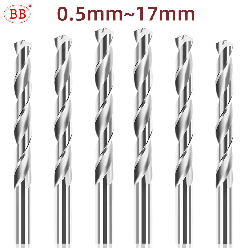 BB Carbide Drill 0 5 17mm Micro Mini Bits CNC Metal Hole Machining Tool for Aluminum Steel D1=D2 Diameter