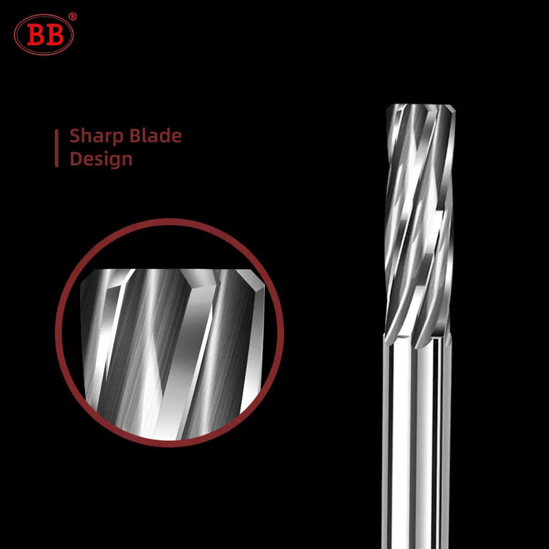BB 8 67 12 09 Machine Reamer Spiral Flute Solid Carbide Uncoated Tolerance Chucking Metal Cutter CNC for Aluminum Image 2