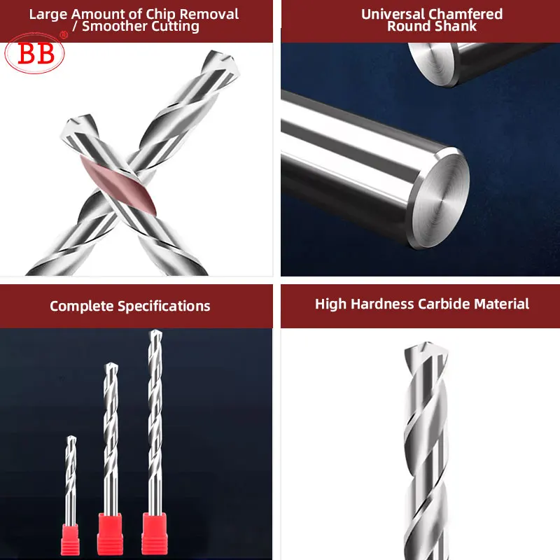 BB Carbide Drill 0 5 17mm Micro Mini Bits CNC Metal Hole Machining Tool for Aluminum Steel D1=D2 Diameter Image 3