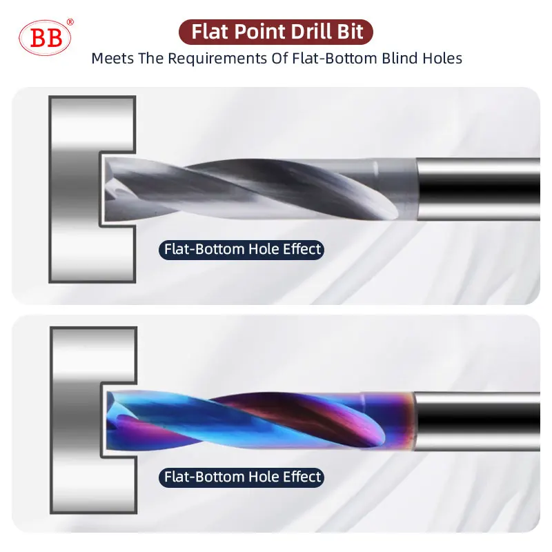 BB Flat Bottom Drill Bit Long Length 2mm 12mm Carbide Hole Drilling Tool BK2055 BL2060 Image 2