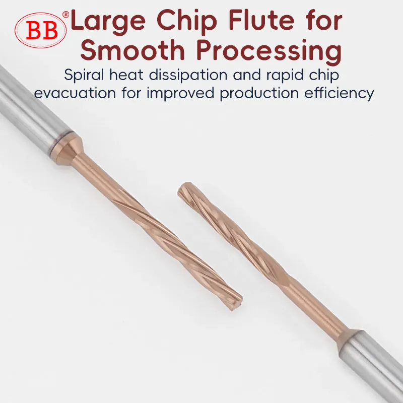 BB Machine Reamer Left Hand Micro Carbide Spiral Flute Coated PRO CNC External Cooling Aluminum Small Hole Making 2 23mm 3 95mm Image 4