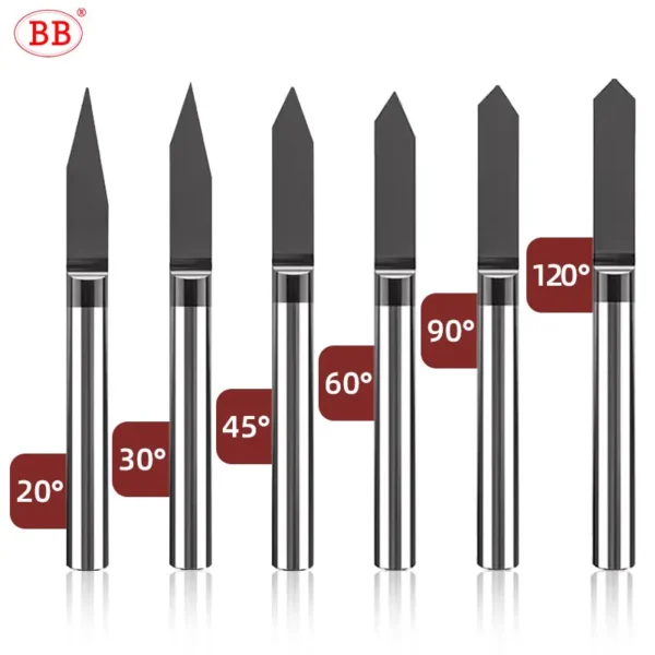 BB Carbide Engraving Bits Coated Graphic Word Carving Router Milling Cutter CNC for Metal Steel Wood Acrylic Plastic 3 175 4 6mm