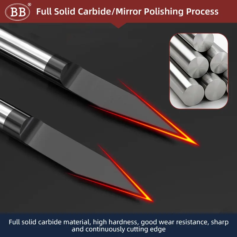 BB Carbide Engraving Bits Coated Graphic Word Carving Router Milling Cutter CNC for Metal Steel Wood Acrylic Plastic 3 175 4 6mm Image 4