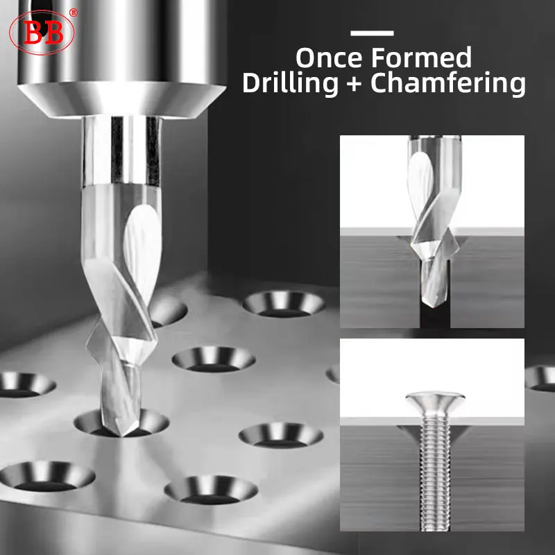BB Step Drill 90 Degree 180 CNC Precision Solid Carbide Drilling Tools DLC Coated Screw Hole Image 3