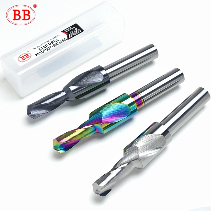 BB Step Drill 90 Degree 180 CNC Precision Solid Carbide Drilling Tools DLC Coated Screw Hole Image 6