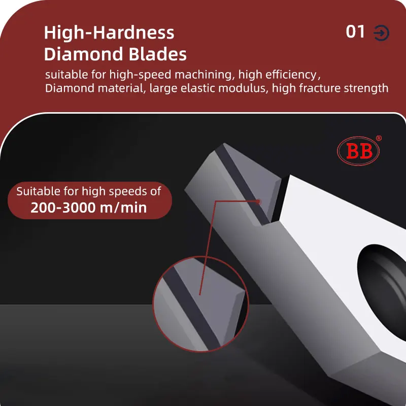 BB PCD Inserts Polycrystalline Diamond Lath Cutting Tool CNC Turning Vnmg CCMT VCGT Aluminum Copper Wood Image 3