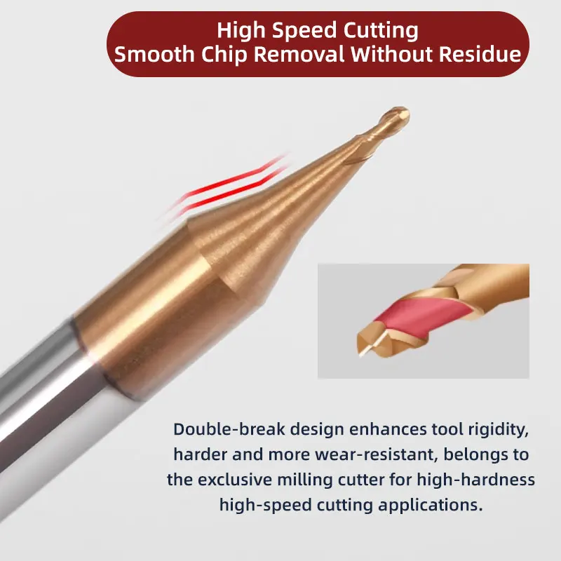 BB Micro Ball End Mill Long Neck Carbide CNC Small Mini Rib Deep Machining Cutter R0 1 R1 5 Tool for Steel Metal Image 3