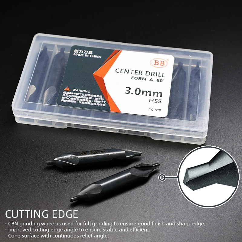 BB Center Drill HSS Co M35 Countersink Chamfer Lath Bit A Form 60 Degree Diameter 1 1 5 1 6 2 3 15 4 5 6 for Metal Aluminum Image 5