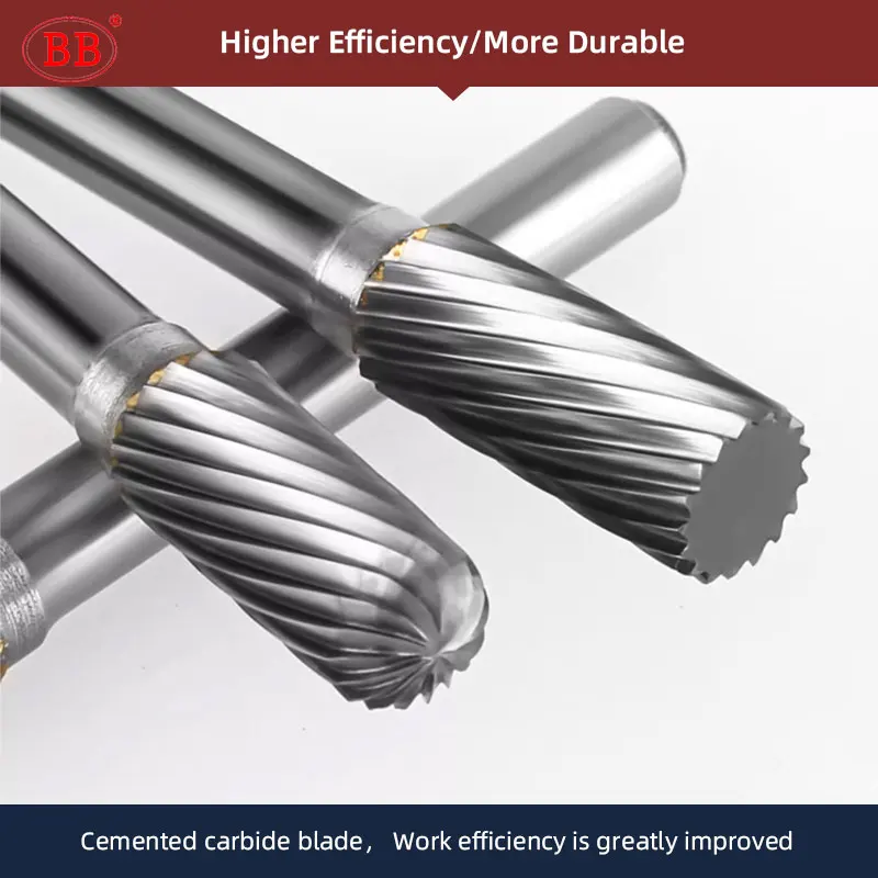 BB Rotary Files Carbide Burrs Deburring Milling Tool M Type 6mm Shank Grinder for Metal Image 5