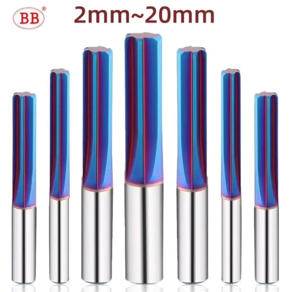 BB Carbide Reamer CNC Machine Hole Deburring Tool Coating HRC60 Lath Cutter Drill Stainless Steel Hard Steel 6mm 8mm 1PCS