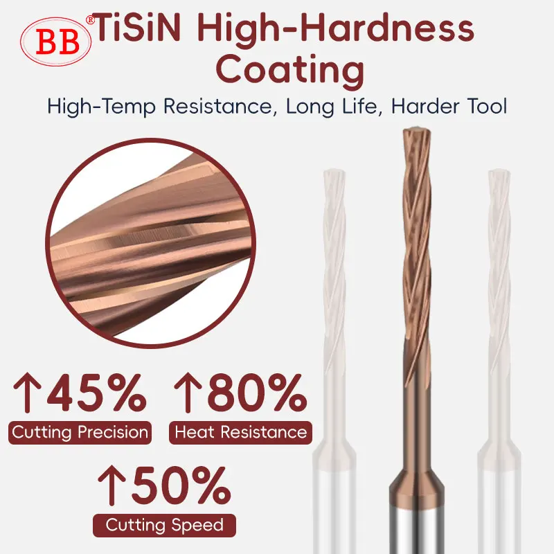 BB Machine Reamer Left Hand Micro Carbide Spiral Flute Coated PRO CNC External Cooling Aluminum Small Hole Making 2 23mm 3 95mm Image 3
