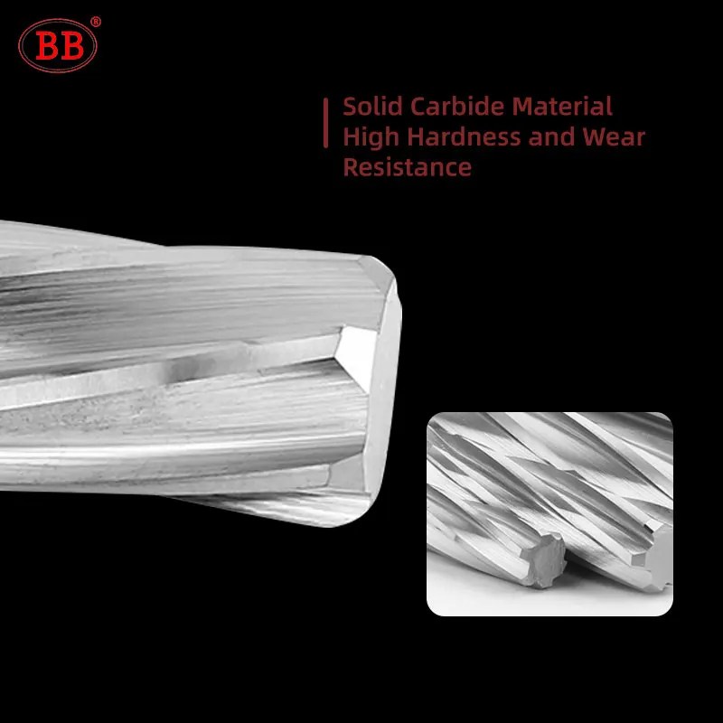 BB 8 67 12 09 Machine Reamer Spiral Flute Solid Carbide Uncoated Tolerance Chucking Metal Cutter CNC for Aluminum Image 6